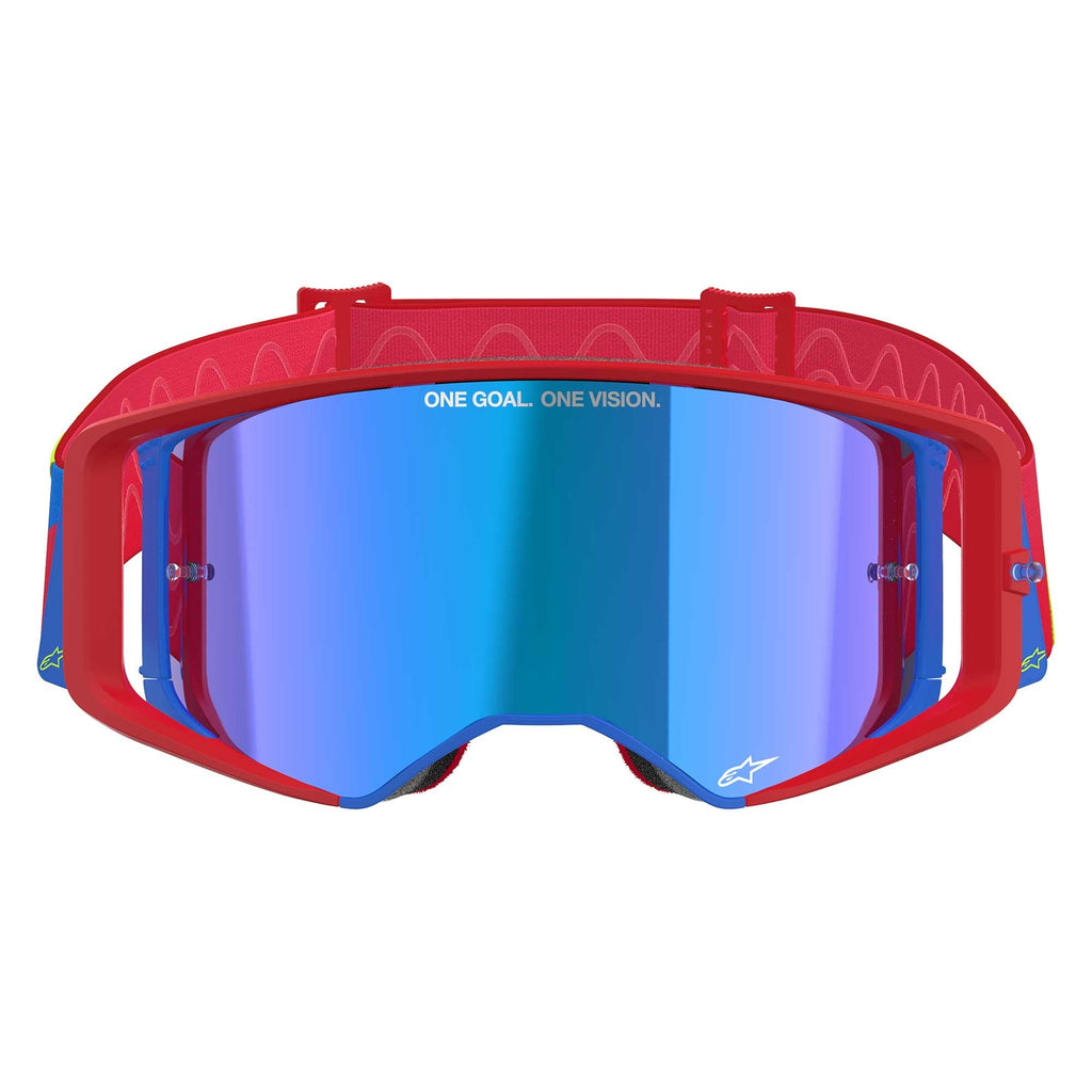 Alpinestars MX | MTB Vision SuperTech Goggles CORP (Red/Blue) Mirror Blue Lens