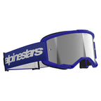 Alpinestars Vision 3 WORDMARK MX Goggles (Blue) Mirror Silver Lens