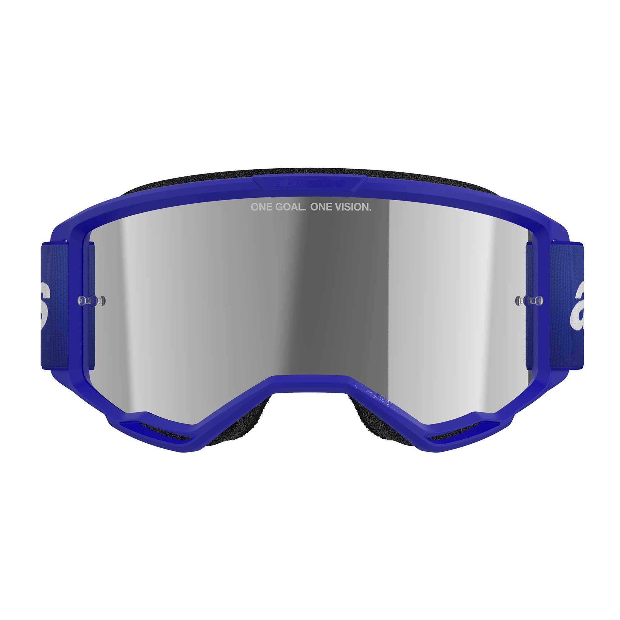 Alpinestars MX | MTB Vision 3 Goggles WORDMARK (Blue) Mirror Silver Lens