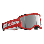 Alpinestars Vision 3 WORDMARK MX Goggles (Red) Mirror Silver Lens