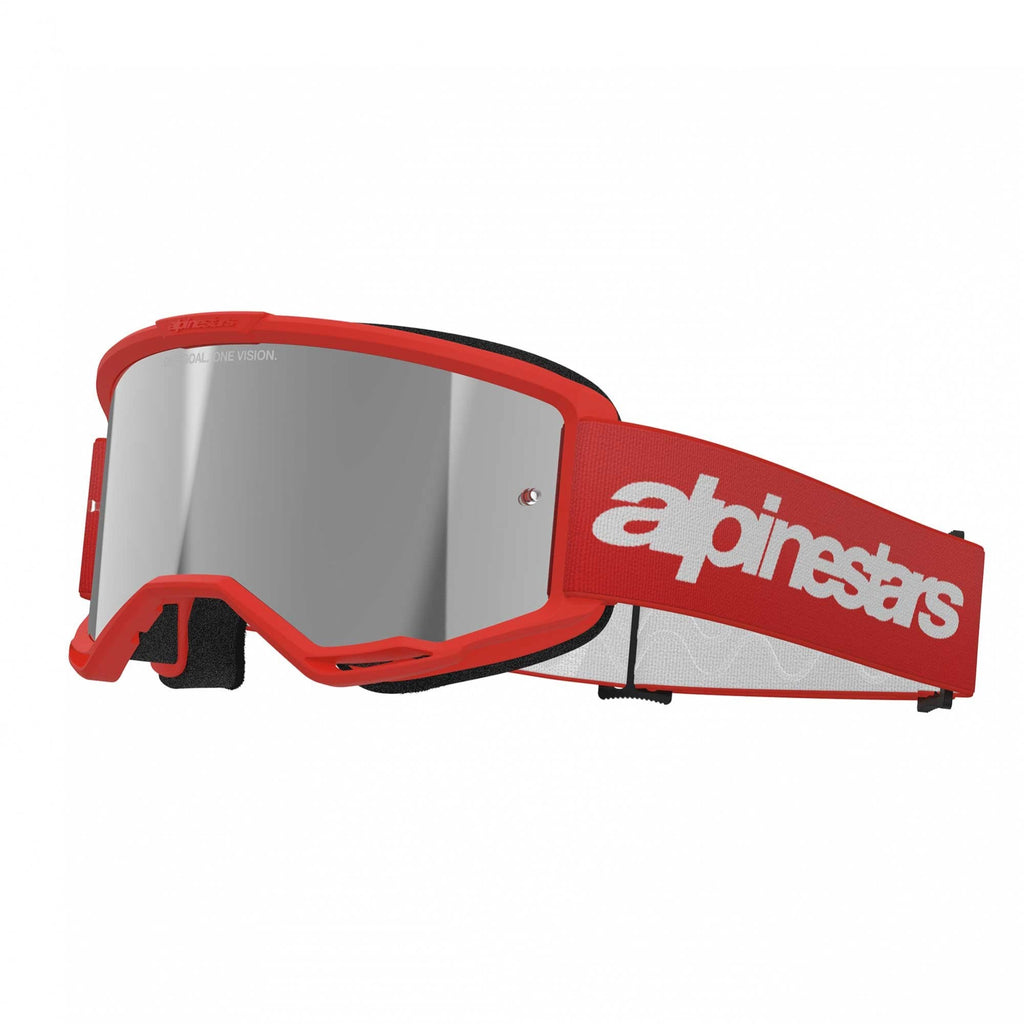 Alpinestars MX | MTB Vision 3 Goggles WORDMARK (Red) Mirror Silver Lens