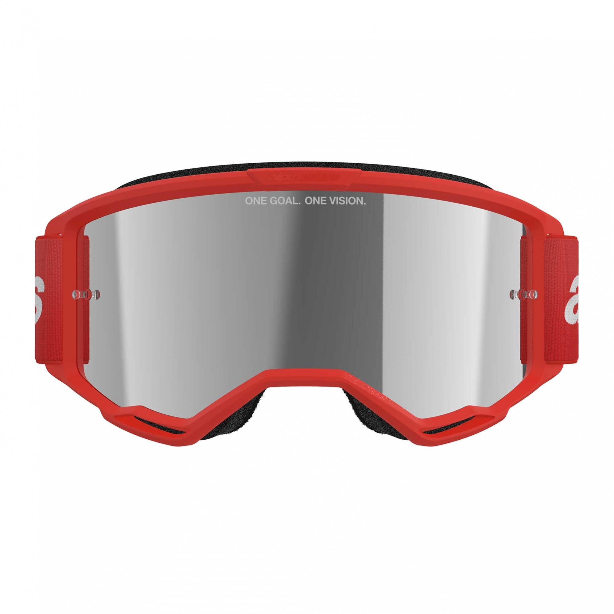 Alpinestars MX | MTB Vision 3 Goggles WORDMARK (Red) Mirror Silver Lens