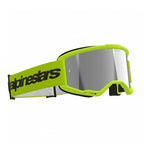 Alpinestars Vision 3 WORDMARK MX Goggles (Yellow Fluo) Mirror Silver Lens
