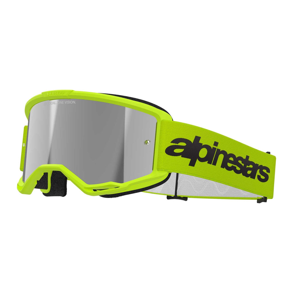 Alpinestars MX | MTB Vision 3 Goggles WORDMARK (Yellow Fluo) Mirror Silver Lens