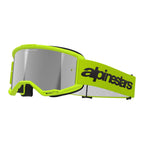 Alpinestars Vision 3 WORDMARK MX Goggles (Yellow Fluo) Mirror Silver Lens