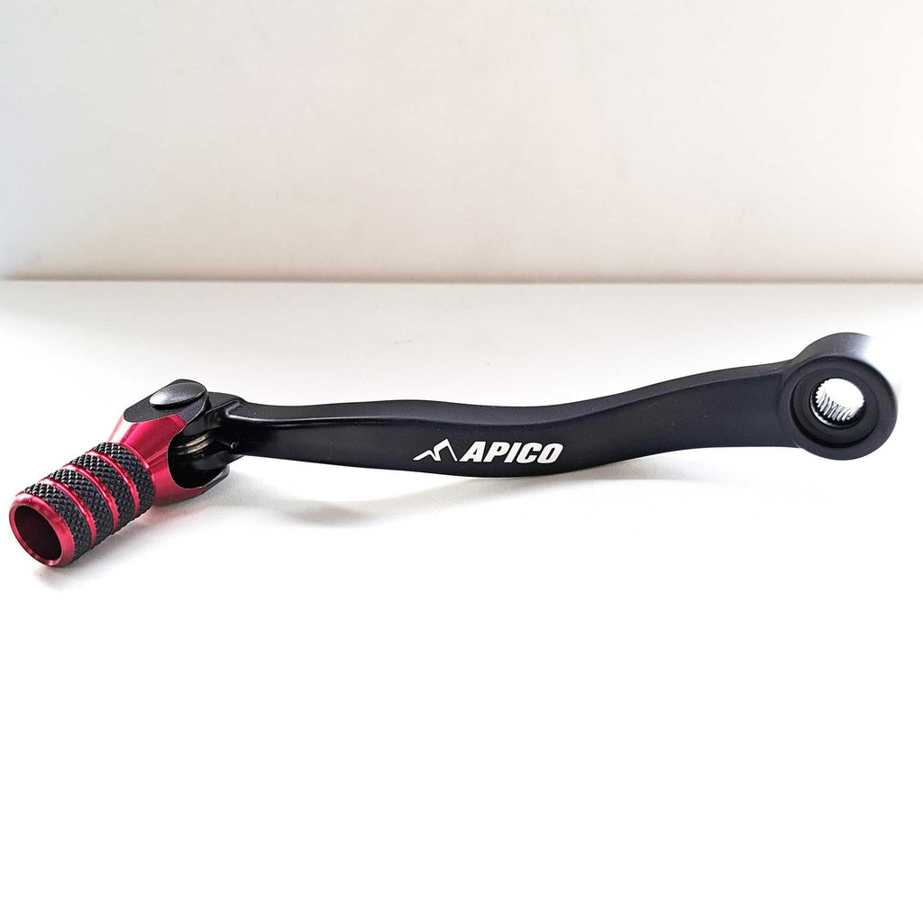 Apico - Gear Lever - Elite - KTM SX250 17-22, EXC250/300 17-23, Husqvarna TC250 17-22, TE250/300 17-23, TX300 17-22, Gas Gas MC250 22-23, EC250/300 21-23, EX250 22-23, EX300 20-23 - Black w/Red