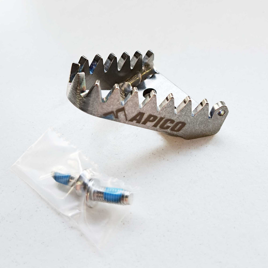 Apico - Rear Brake Pedal Tip - Titanium - KTM SX/SXF 125-450 16-22, EXC/EXCF 125-500 17-23, Husqvarna TC/FC 125-450 16-22, TE/FE 17-23, Gas Gas MC/MCF 125-450 21-23, EC/ECF 250-350 21-23