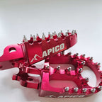 Apico - Foot Pegs - XTREME - CRF150 07-26, CR125/250 02-07, CRF250 R/X/RX/L 04-26, CRF450 02-26 R/X/RX/L, CRF250L 13-21, CRF300L 21-25, CRF1000L 18-26 - Red