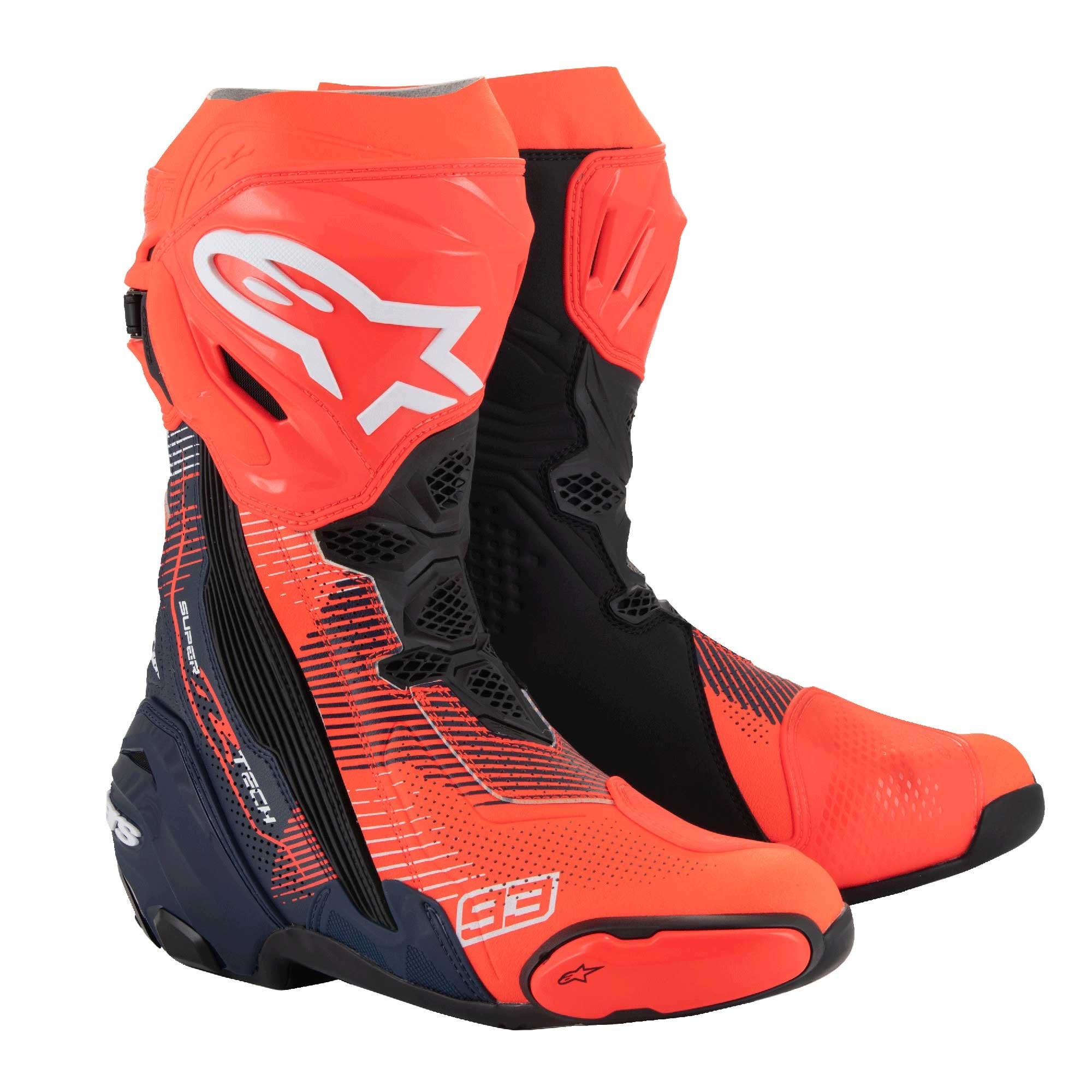 Alpinestars (Limited Edition) Boots - SuperTech R Vented - MM93 (Red Fluo/Dark Blue/Black)