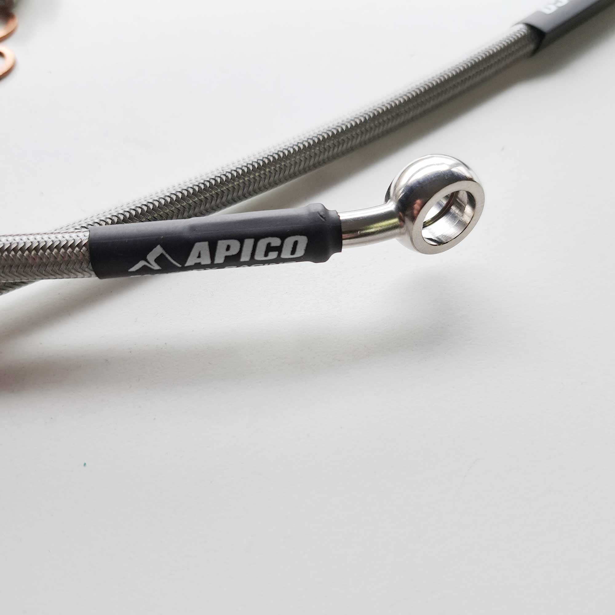 Apico - Brake Hose - Front - KX125 06-08, KX250 07-08, KXF250 06-20, KXF450 06-18, RM125 06-08, RM250 07-08, RMZ250 07-26, RMZ450 04-26