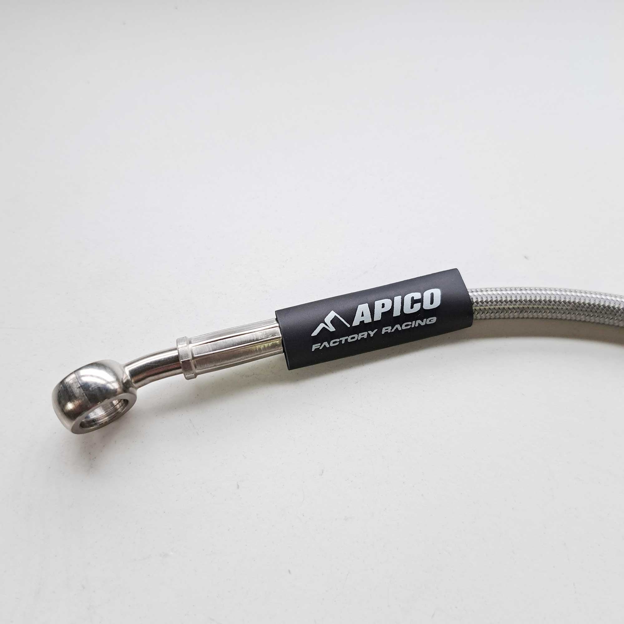 Apico - Brake Hose - Rear - KTM SX125-300 13-26, SXF 250-450 11-26, EXC/EXCF 125-500 16-26, Husqvarna TC/FC 125-450 14-26, TE/FE 125-501 14-18 & 25-26, Gas Gas MC/MCF/EX/EXF 125-450 21-23 - Black