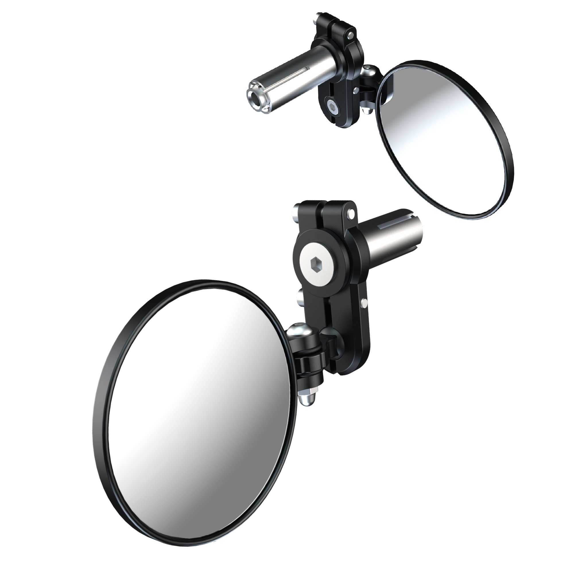 Oxford - Fold-Away Bar End Mirror SET - Black (OX514)