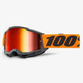 100% MX | MTB Goggles - Accuri-2 (GREY/ORANGE) Red Iridium Lens