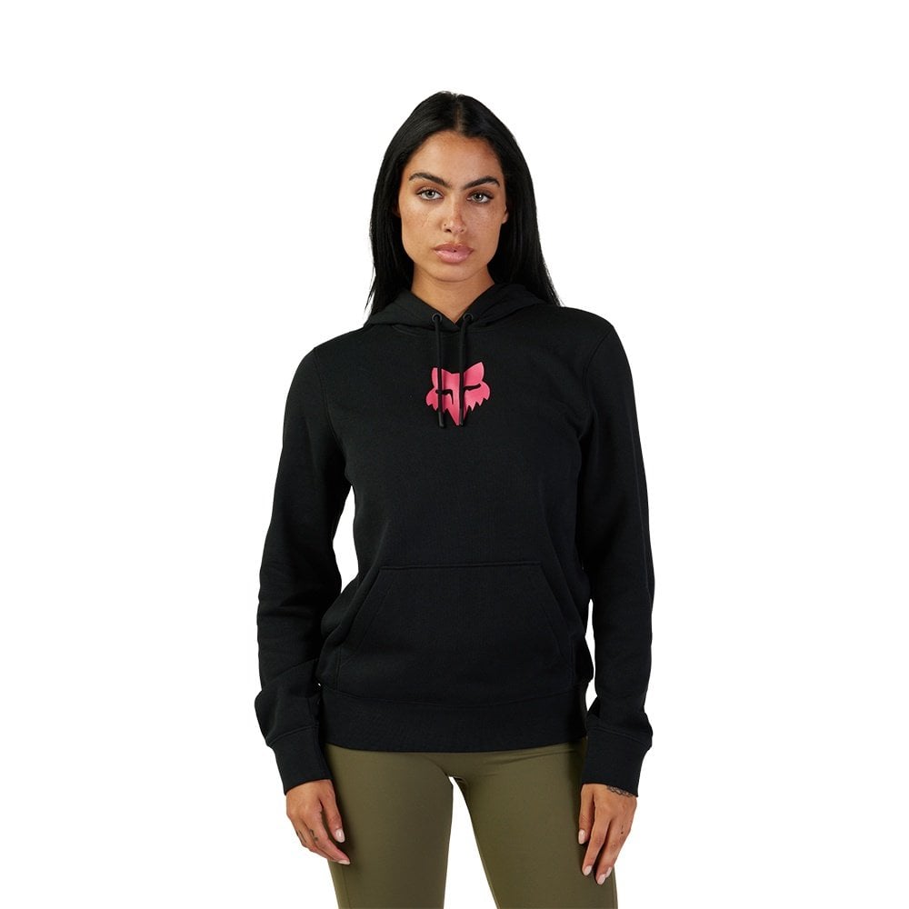 FOX Racing Women's Hoodie - FOX HEAD Fleece Pullover (Black/Pink)