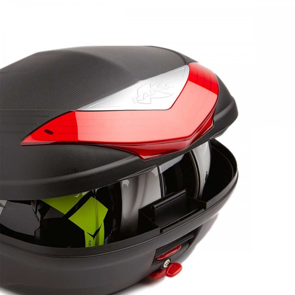 Kappa (Top Box) Monolock - K466N2 (Version 2) Black - Red Reflector - (46L)