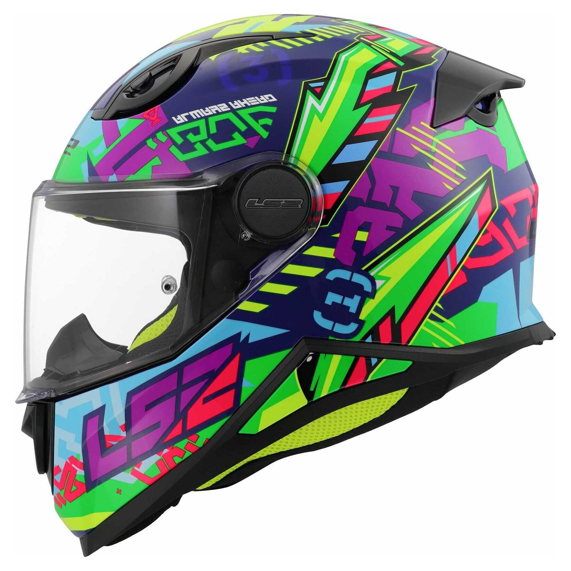 LS2 Motorcycle Youth Helmet - FF812 Kid SVENT (Blue/Green)
