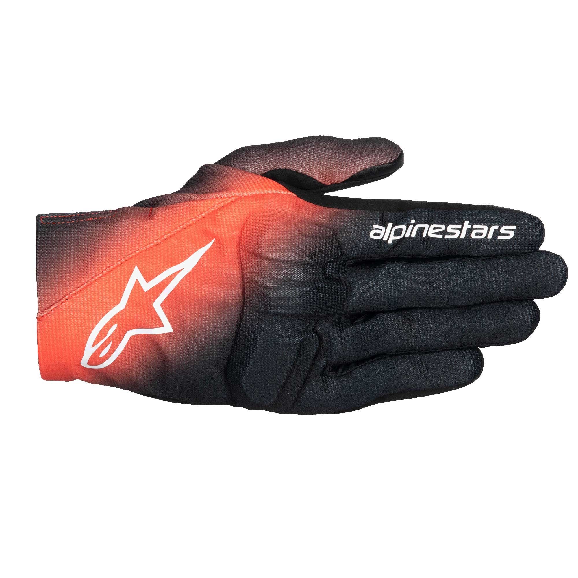 Alpinestars REEF V2 Motorcycle Short Textile Gloves (Black/Red Fluo/White)