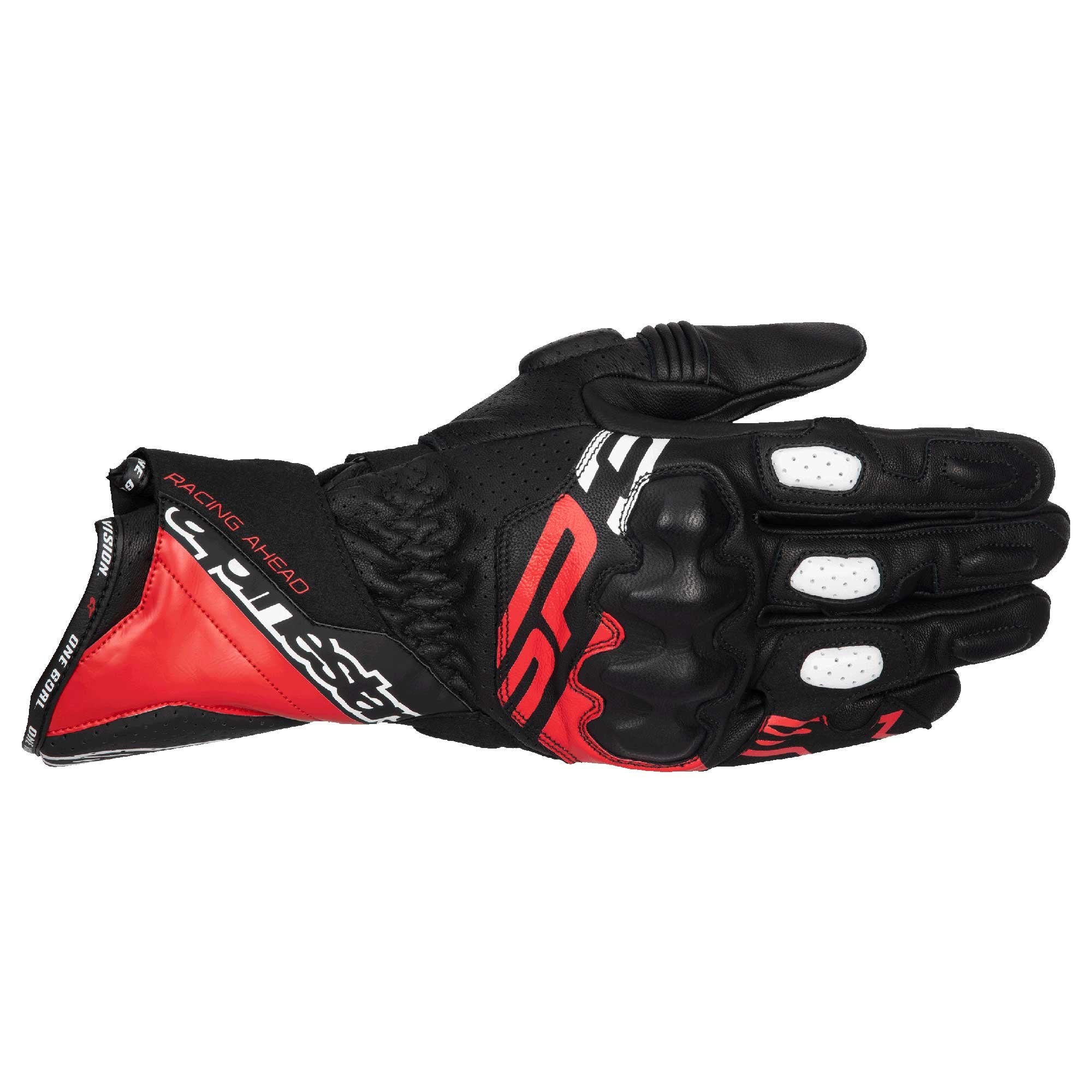Alpinestars SP-3 Motorcycle Sports Leather Gloves (Black/Bright Red/White)