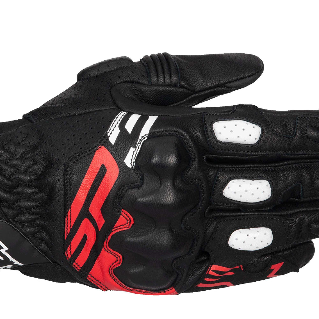 Alpinestars SP-3 Motorcycle Sports Leather Gloves (Black/Bright Red/White)