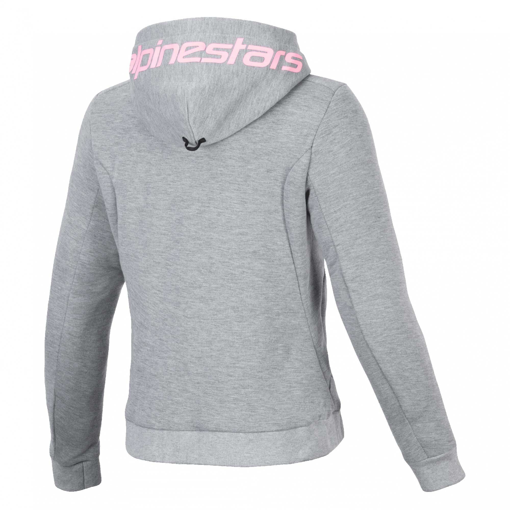 Alpinestars Women's Chrome V2 SPORT Motorcycle Hoodie (Grey Heather/Pink Fluo)