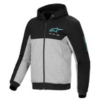 Alpinestars Chrome V2 SPORT Motorcycle Sports Jacket Hoodie (Black/Grey Heather/Turquoise)