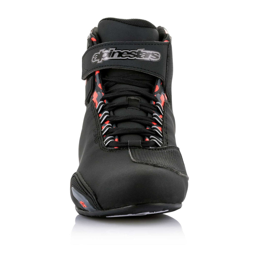 Alpinestars Sektor Waterproof Motorcycle Riding Shoes (Black/Dark Grey/Red Fluo)