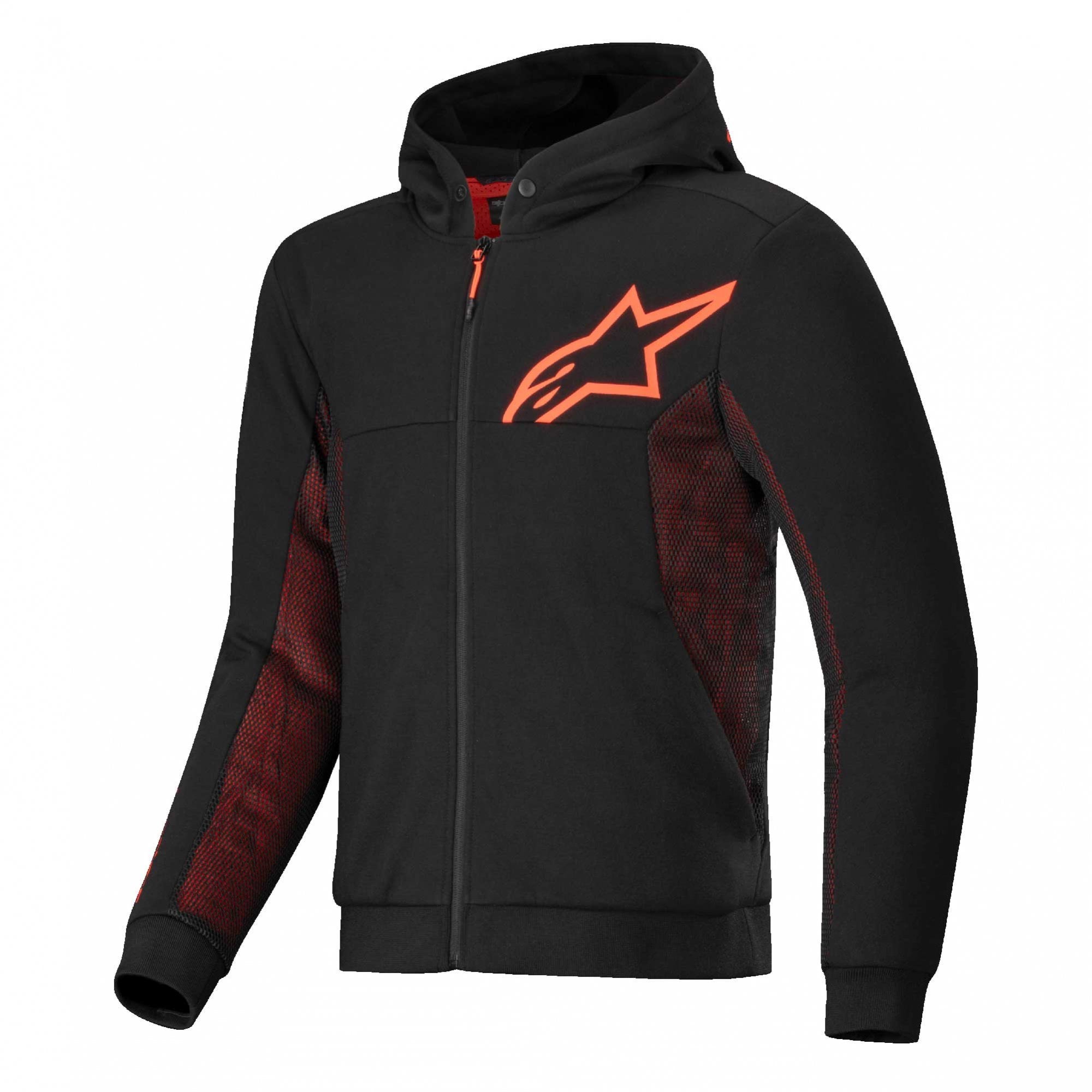 Alpinestars Chrome AIR SPORT Motorcycle Sports Jacket Hoodie (Black/Red Fluo)