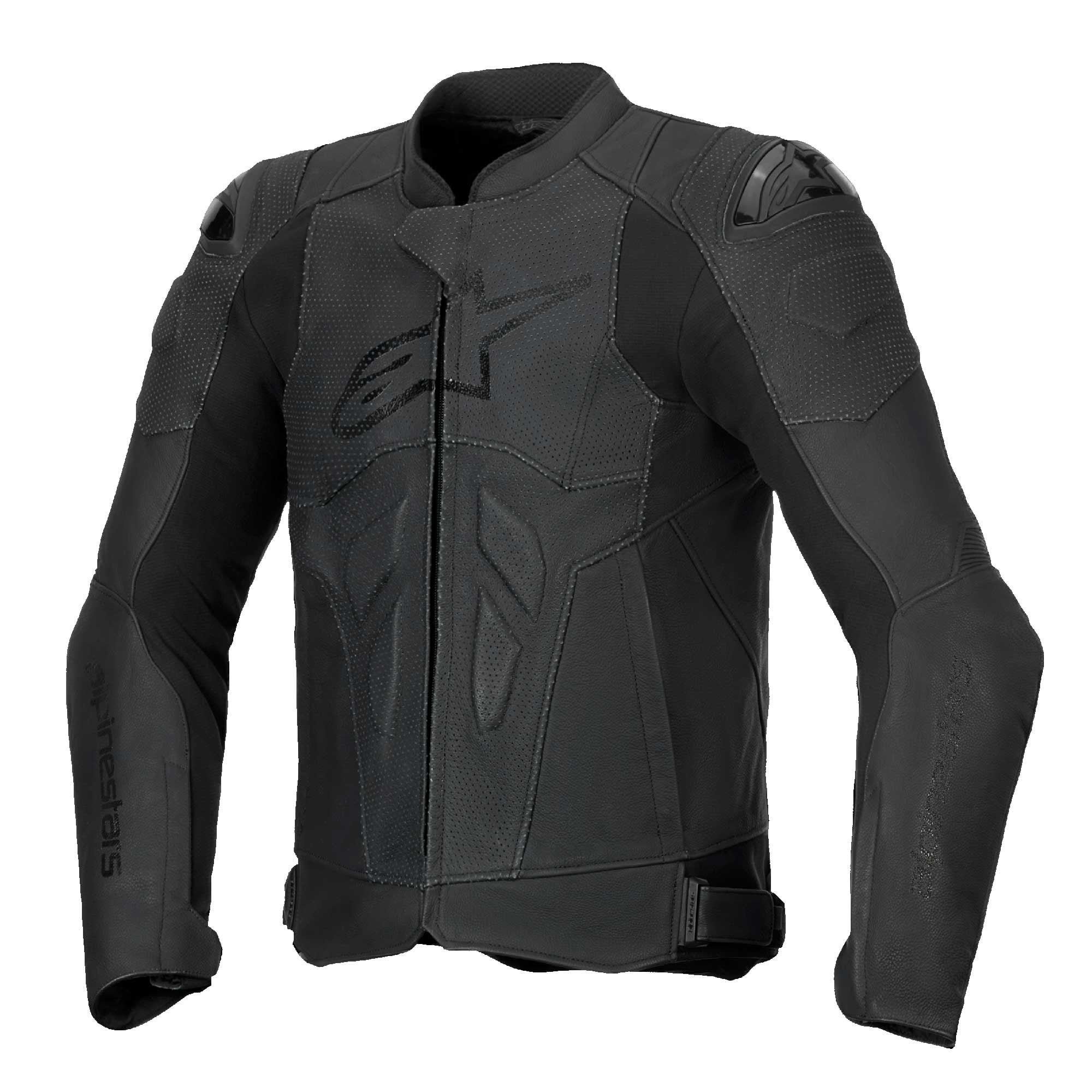 Alpinestars DUSK Airflow Motorcycle Leather Jacket (Black/Black)