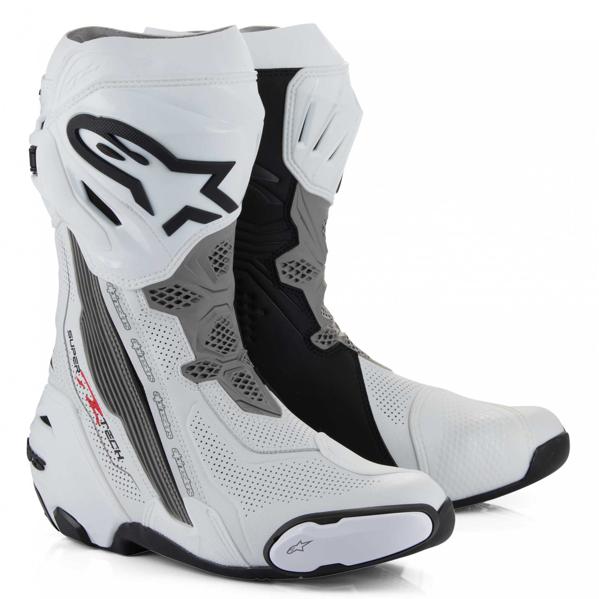 Alpinestars Supertech R VENTED Sports | Race Boots (White/Mid Grey/Black)