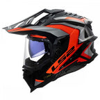 LS2 MX701 Explorer Carbon Frontier II Adventure Helmet (Orange/Black/Grey)