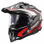 LS2 MX701 Explorer Carbon Frontier II Adventure Helmet (Black/Grey/Red)