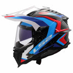 LS2 MX701 Explorer Carbon Frontier II Adventure Helmet (Black/Blue/Red/White)