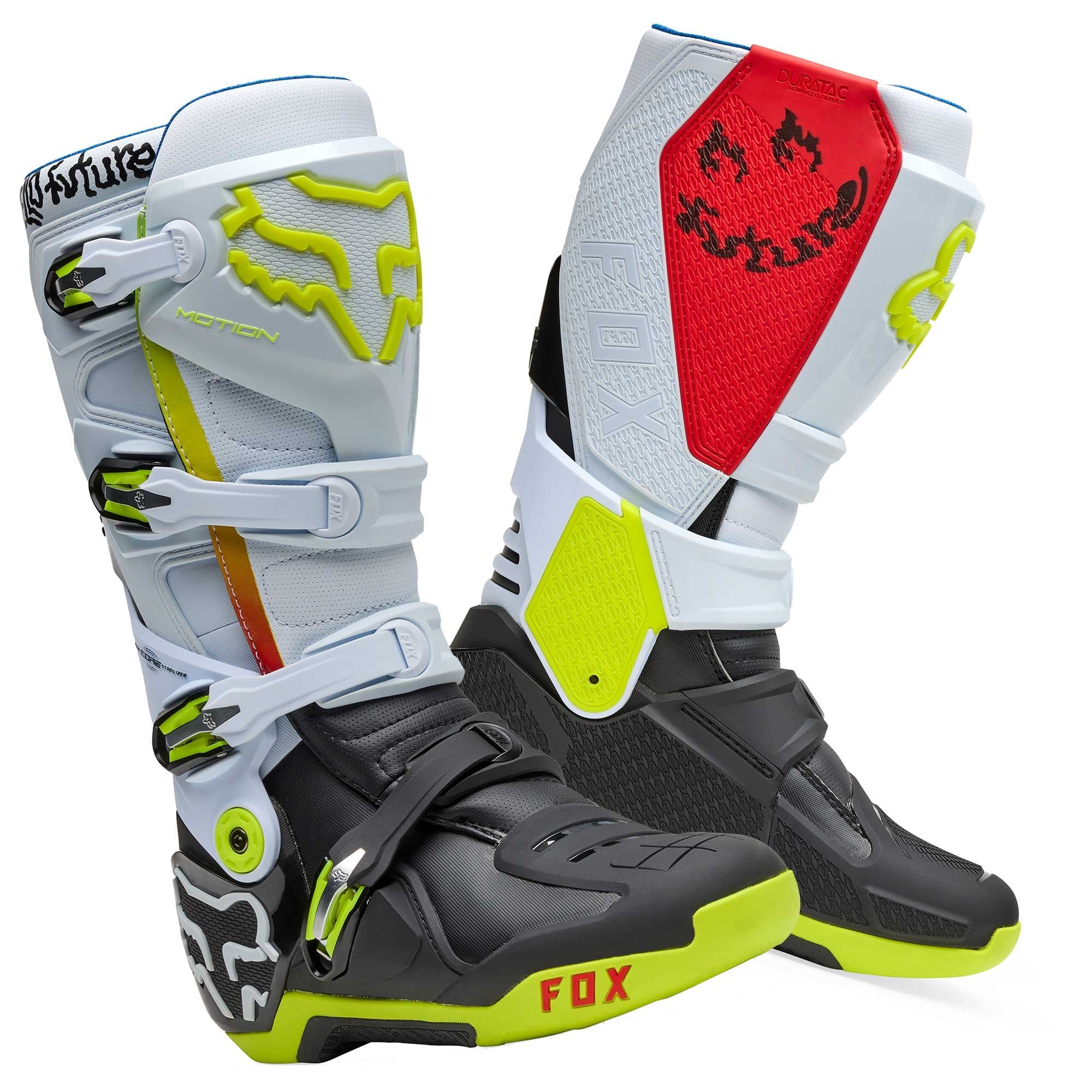 FOX Racing Motocross Boots - Motion HELLO FUTURE (Red/Black/White)