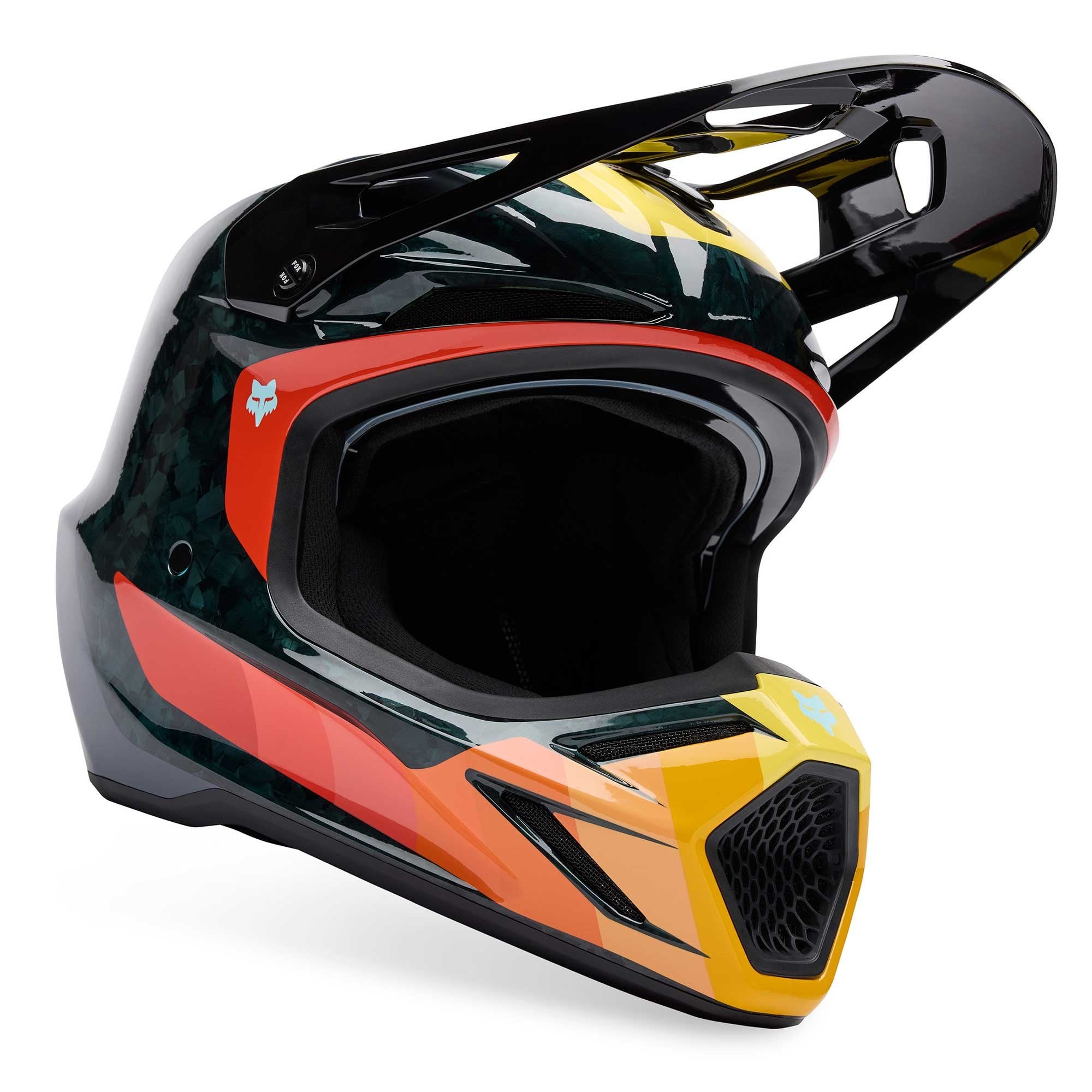 FOX Racing MX | Enduro Helmet - V3 RS Carbon GRID (Black/Orange)
