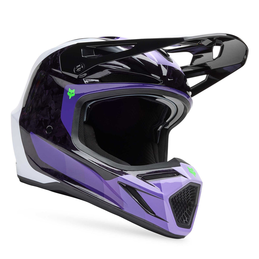 FOX Racing MX | Enduro Helmet - V3 RS Carbon GRID (Black/Purple)