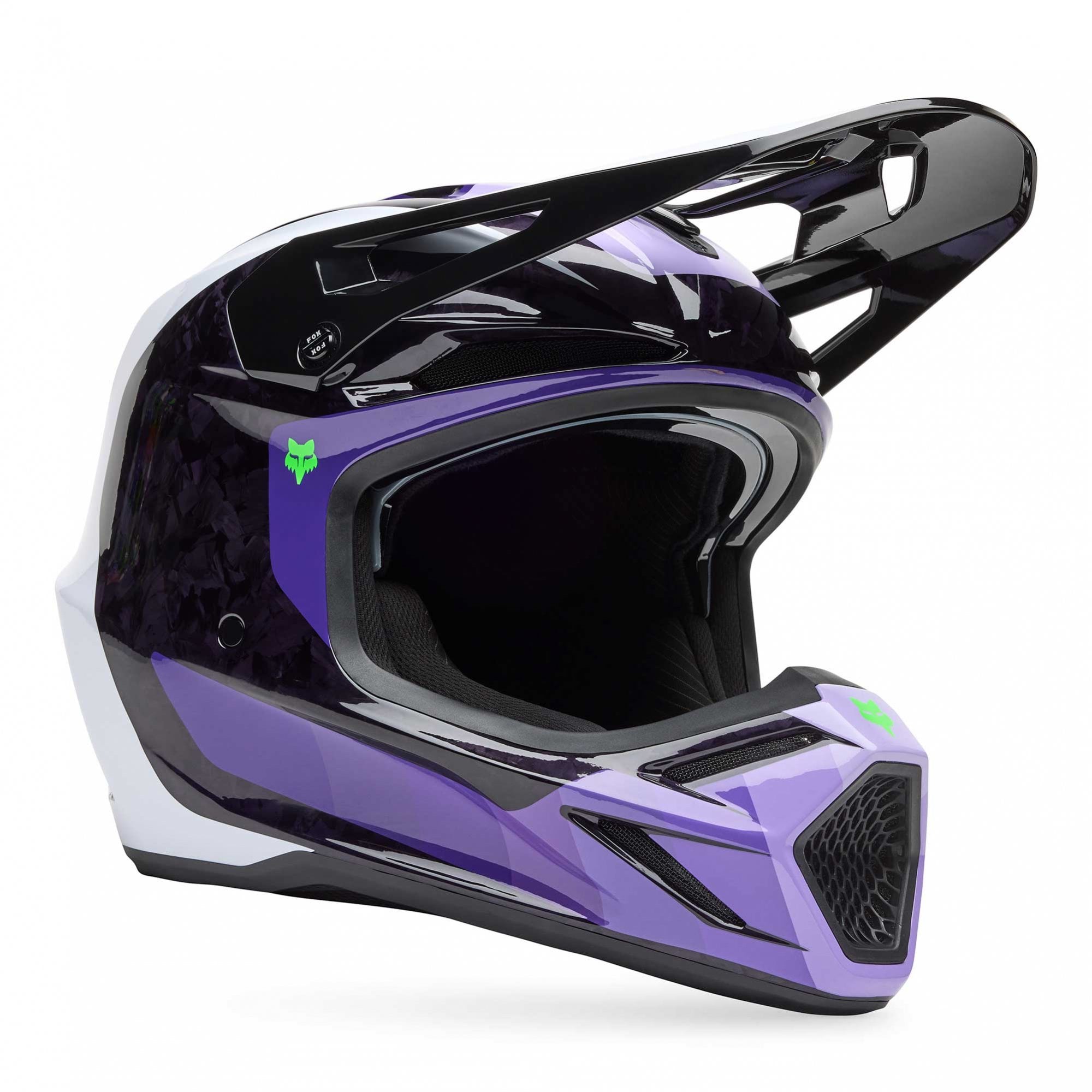 FOX Racing MX | Enduro Helmet - V3 RS Carbon GRID (Black/Purple)
