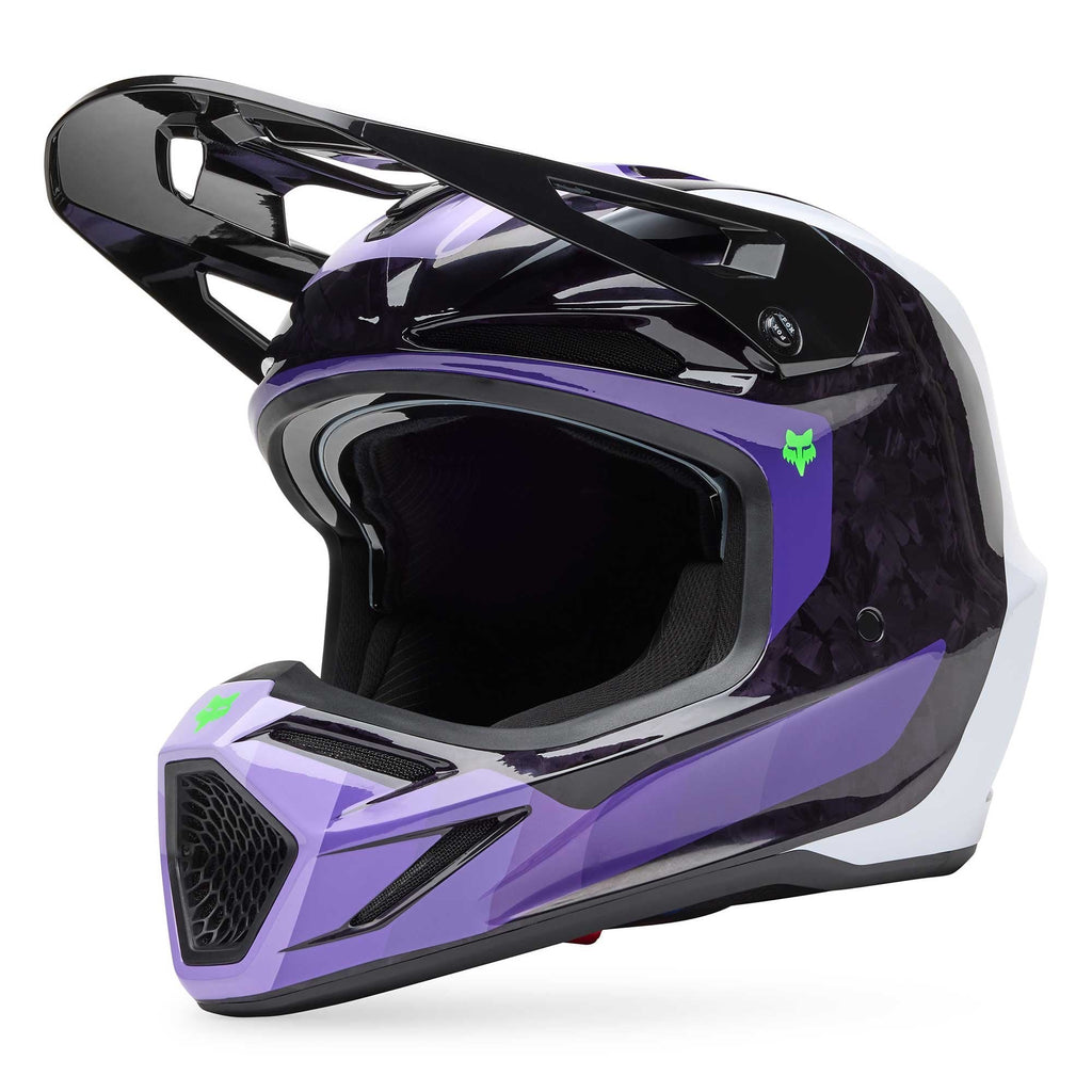 FOX Racing MX | Enduro Helmet - V3 RS Carbon GRID (Black/Purple)