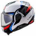 LS2 Motorcycle Touring Flip Over Helmet - FF910 Advant 2 - Triple (White/Blue/Red)
