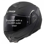 LS2 Motorcycle Touring Flip Over Helmet - FF910 Advant 2 - Solid (Matt Black)