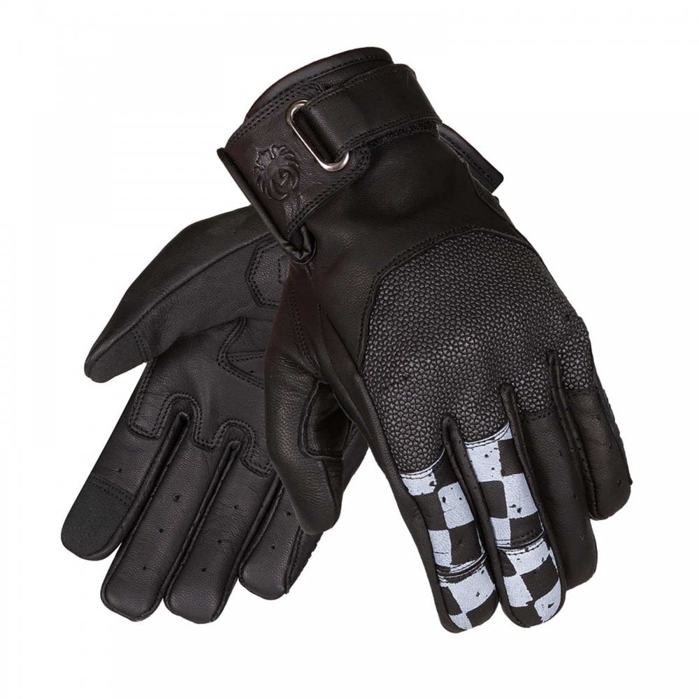 Merlin Valor D3O Motorcycle Leather Gloves (Racer Black)