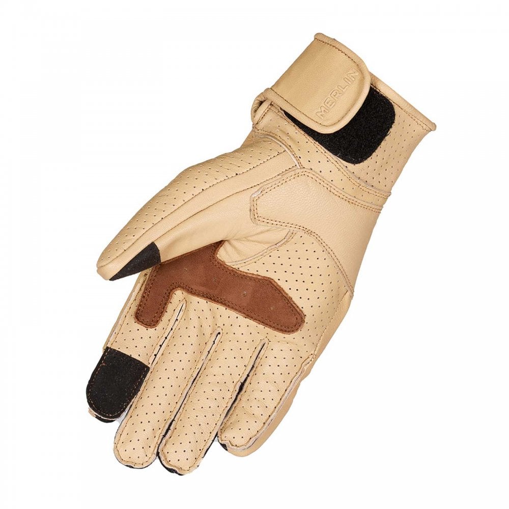 Merlin Imperial D3O Motorcycle Leather Short Gloves (Tan)
