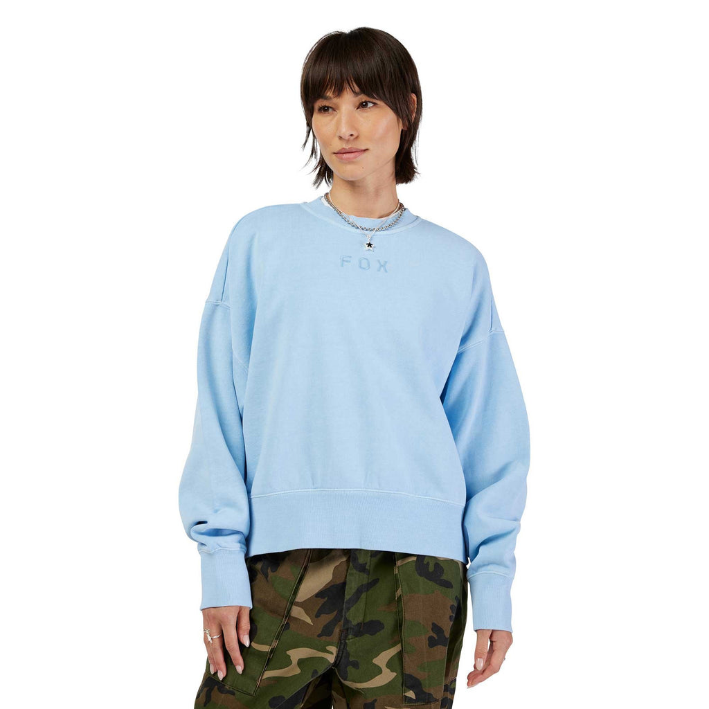Fox (SALE) Womens Crew Jumper - WORDMARK Oversized (Cashmere Blue)