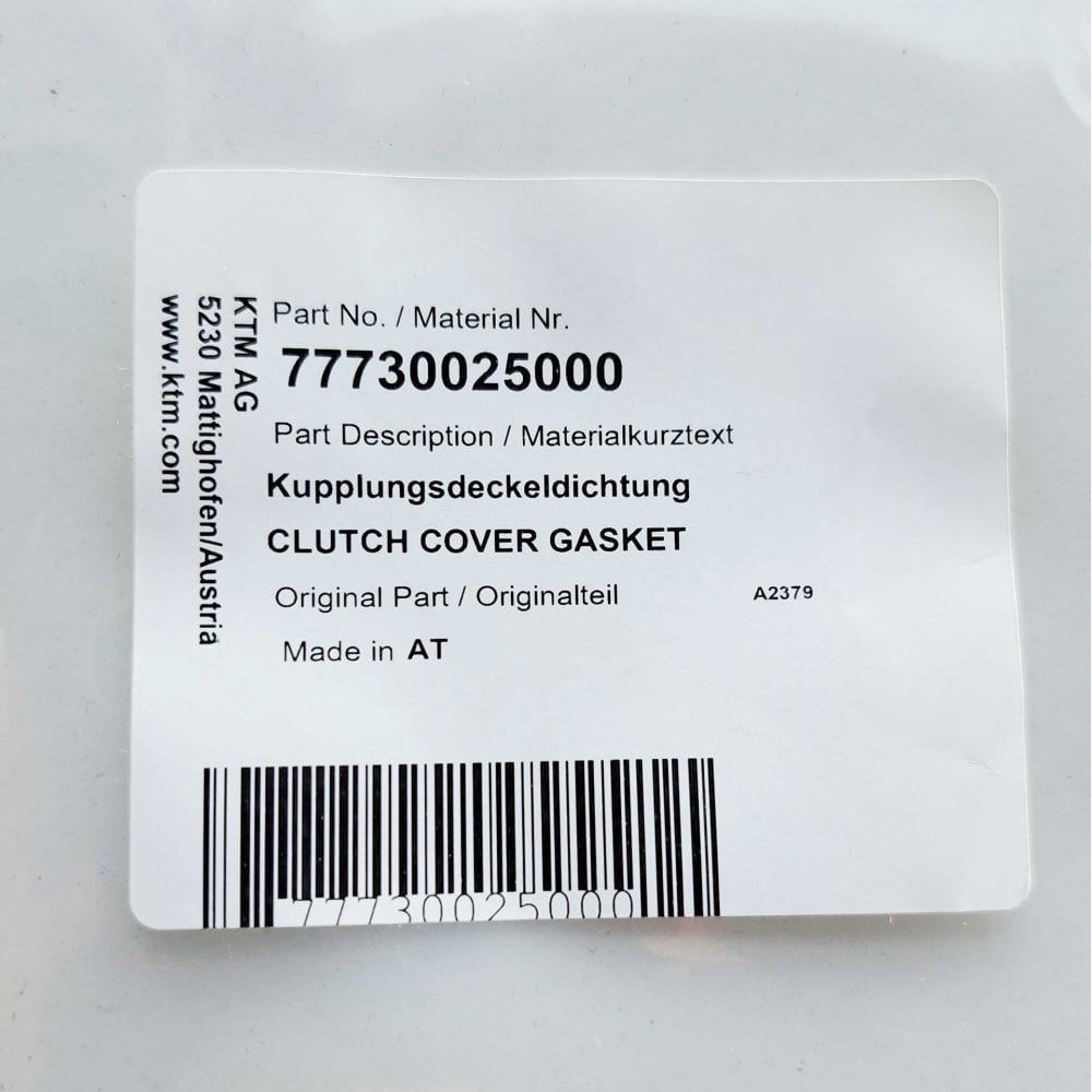 KTM Genuine Part - Gasket, Clutch Cover (SXF250 12-15, SXF350 13-15) - K77730025000