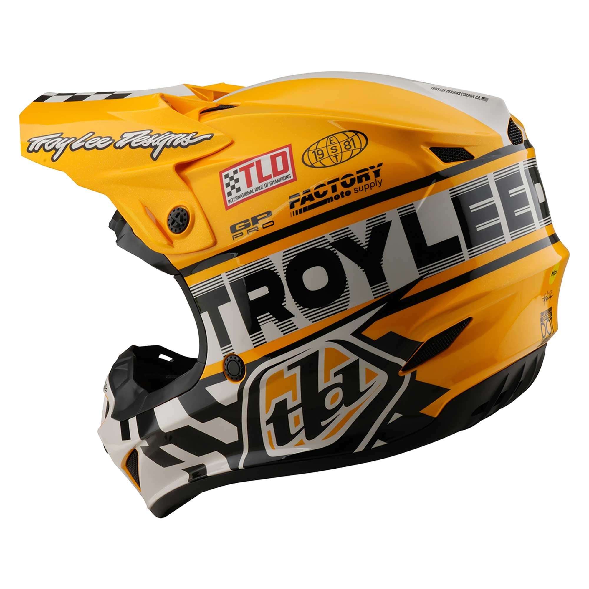 Troy Lee Motocross Youth Helmet - GP Pro MIPS - FIFTY-50 (White/Gold)