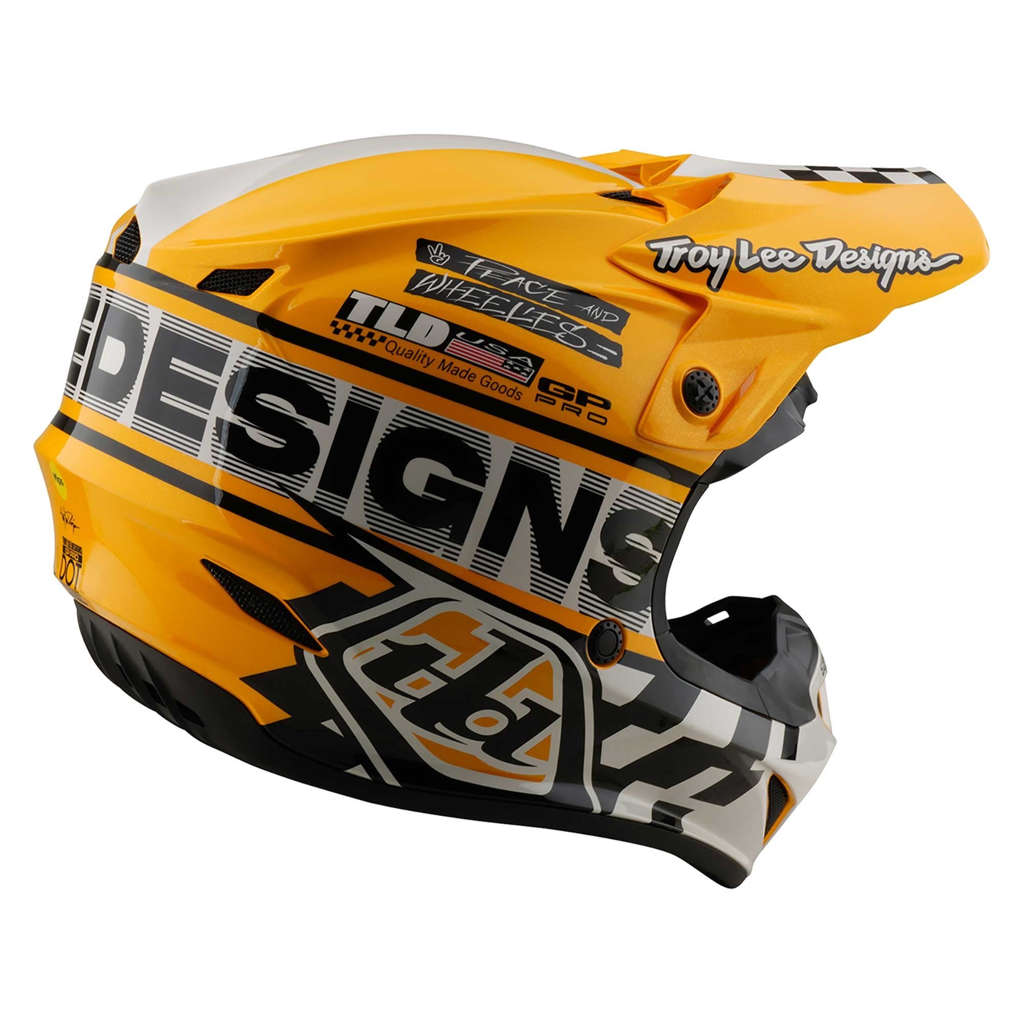 Troy Lee Motocross Youth Helmet - GP Pro MIPS - FIFTY-50 (White/Gold)