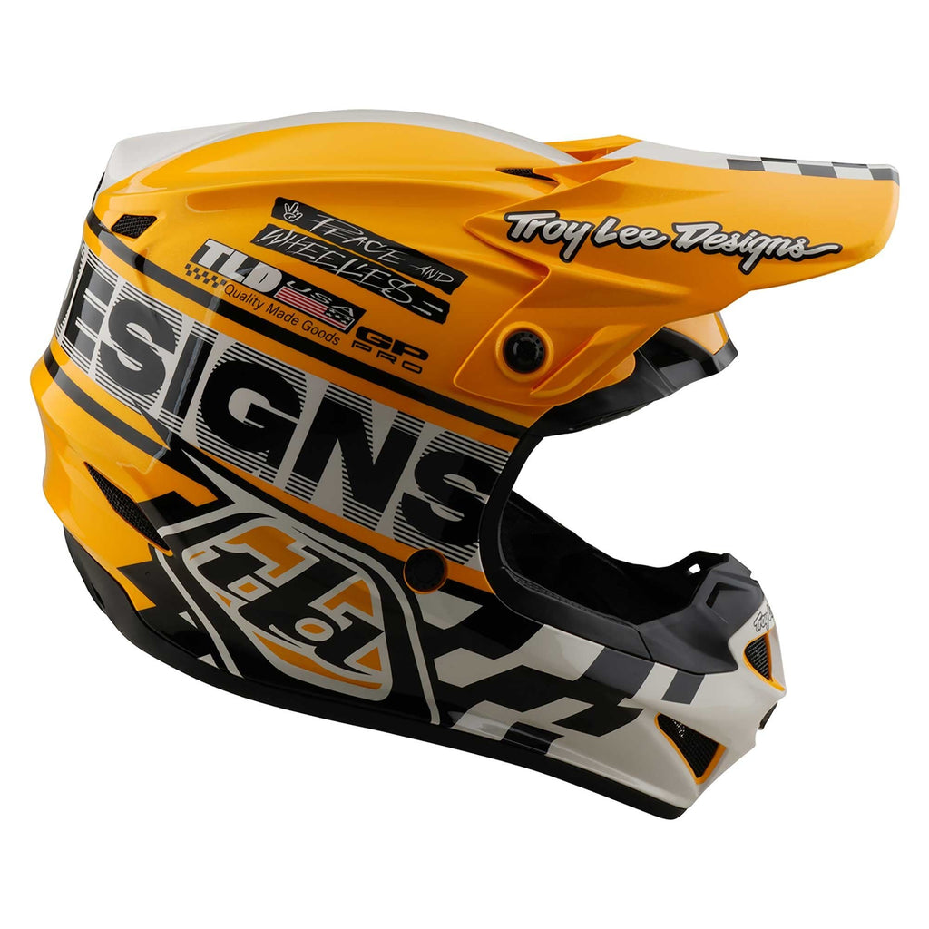 Troy Lee Motocross Youth Helmet - GP Pro MIPS - FIFTY-50 (White/Gold)
