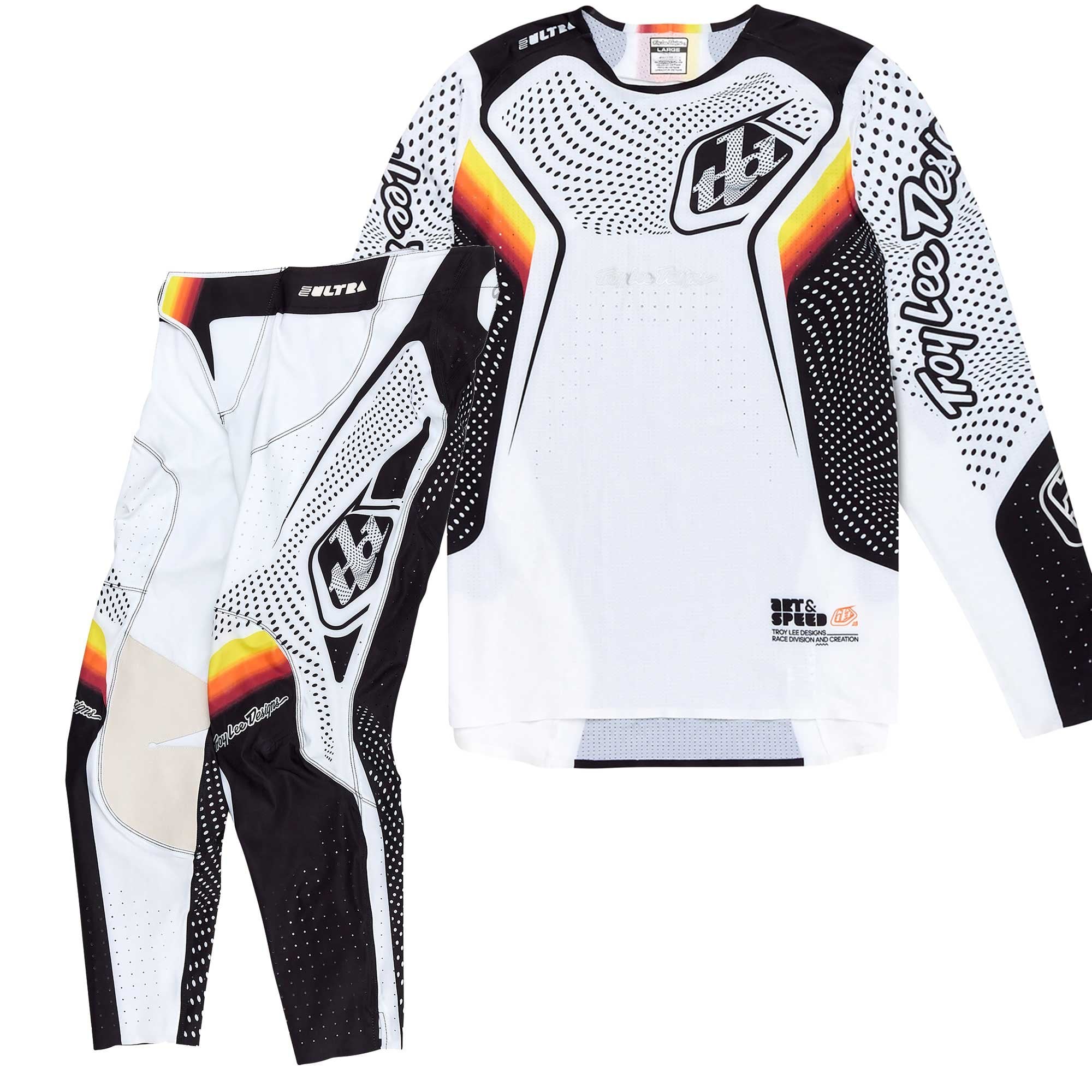 Troy Lee Motocross Jersey & Pant Kit Deal - SE Ultra OPTIC (White)