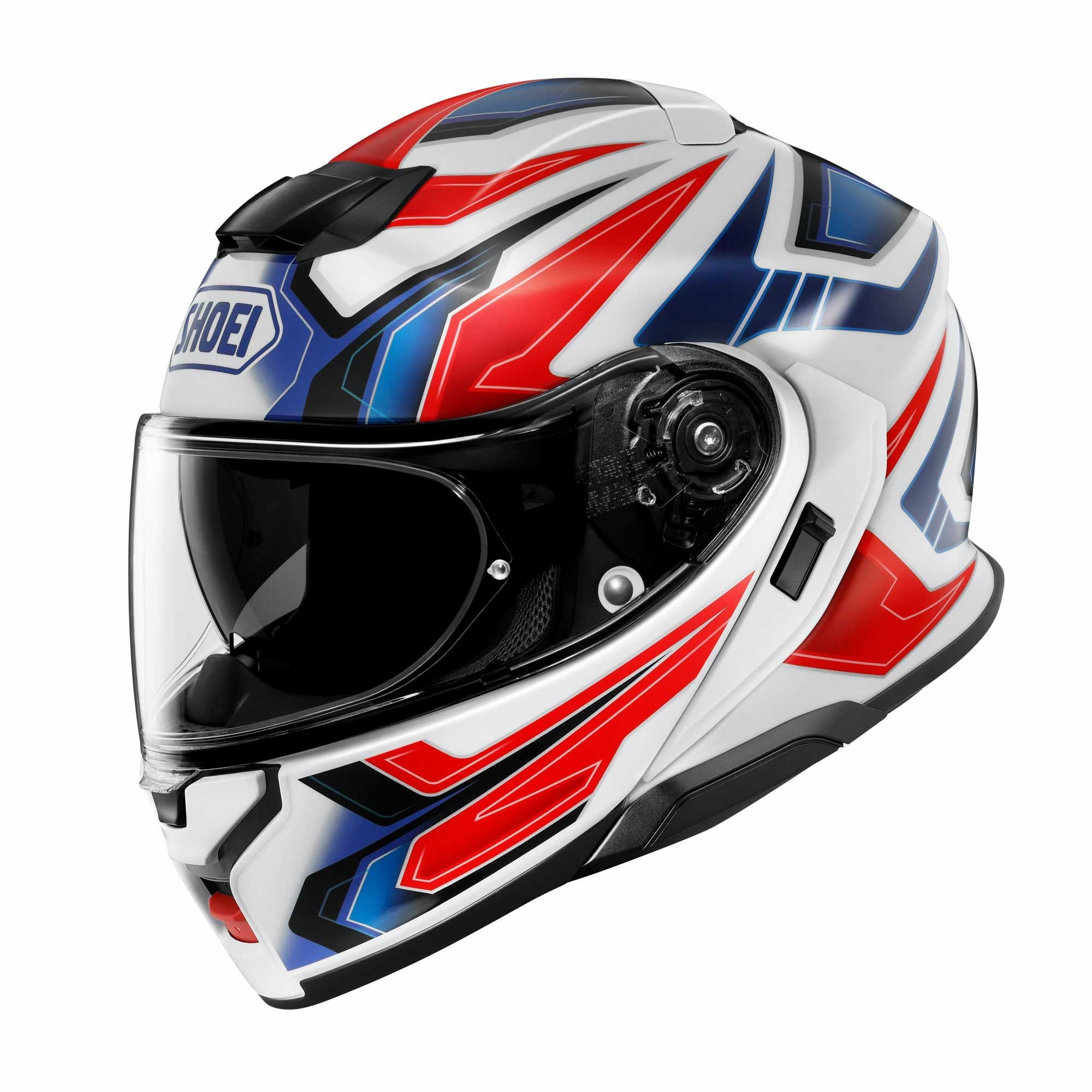Shoei Neotec 3 Anthem TC10 Motorcycle Flip Up Helmet (White/Red/Blue)