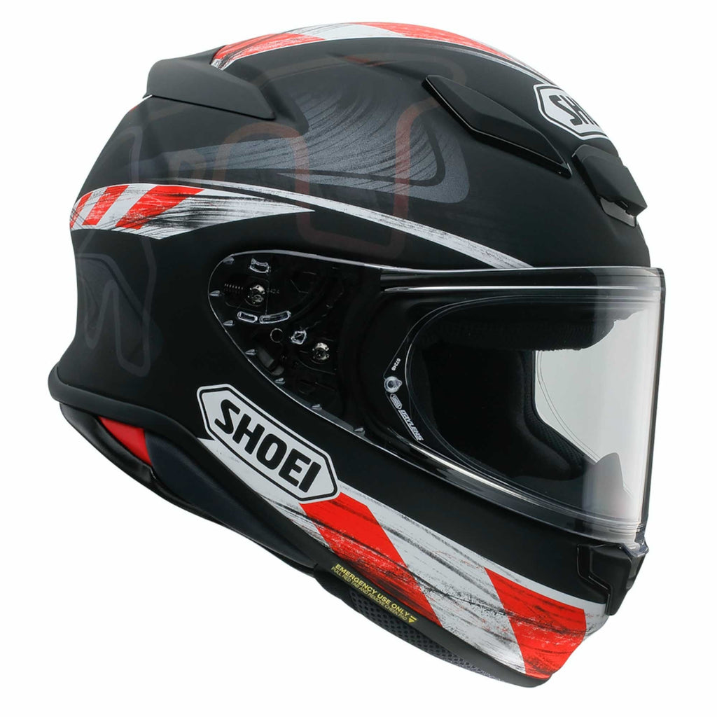 Shoei NXR2 Knee Down TC5 Motorcycle Helmet (Matt Black/Red)
