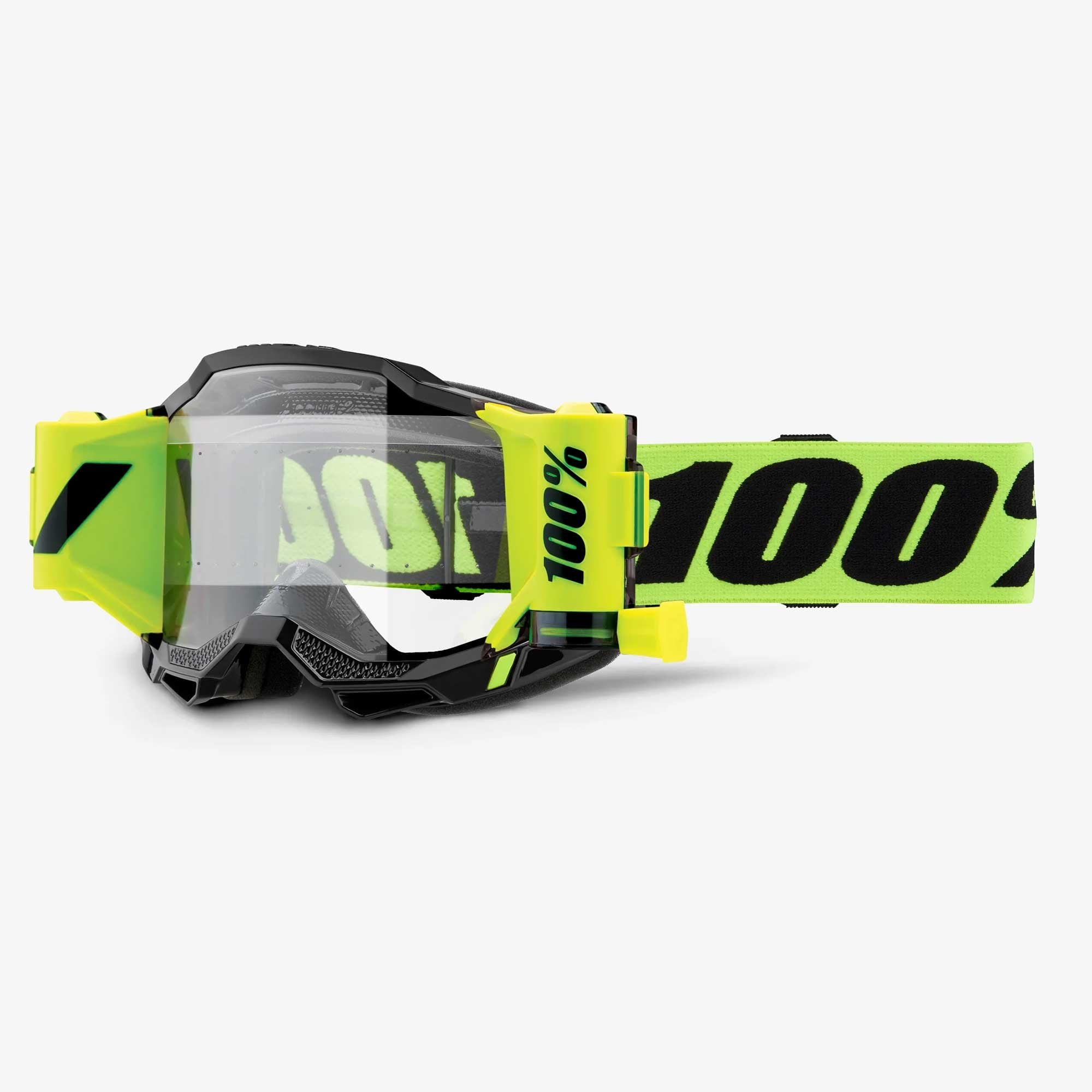 100% MX | MTB Goggles - Accuri-2 FORECAST Roll-Off System (BLACK/FLUO YELLOW)